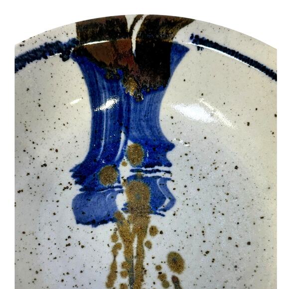 Studio Pottery Artist Mike Grafa Signed Rustic Blue Brown Stunning Serving Bowl - Picture 4 of 8